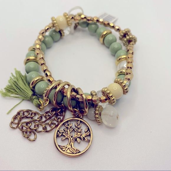 Bracelet tassel and eternity tree of life Sage - Picture 5 of 7